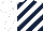 Silk - White, dark blue diagonal stripes, white sleeves and cap