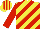 Silk - Yellow, red diagonal stripes, red sleeves, striped cap