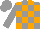 Silk - Grey, orange blocks