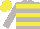 Silk - light grey, yellow hoops, light grey sleeves, yellow cap