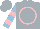 Silk - Silver, pink circle, light blue sleeves, pink hoops