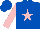 Silk - Royal blue, pink star, pink sleeves
