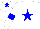 Silk - White body, blue star, white arms, blue armlets, white cap, blue star