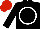Silk - Black, white circle, red cap