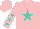 Silk - Pink, turquoise star, turquoise stars on sleeves, pink cap