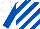 Silk - Royal blue and white diagonal stripes, royal blue sleeves, white cap