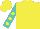 Silk - Yellow, yellow dots on turquoise sleeves, yellow cap