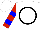 Silk - White, black circle, red and blue hoops on sleeves