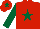 Silk - Red, dark green star, sleeves and cap