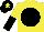 Silk - Yellow body, black disc, yellow and black halved sleeves, black cap, yellow star
