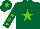 Silk - Dark green, light green star, dark green arms, light green stars, dark green cap, light green star