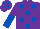 Silk - Purple, royal blue spots, halved sleeves, purple cap, royal blue spots
