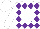 Silk - White, purple diamonds, white ball, white sleeves