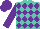 Silk - Turquoise, purple diamonds, purple sleeves, purple cap