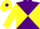 Silk - Purple and Yellow diabolo, Yellow sleeves with Purple damonds, Yellow cap, Purple diamond