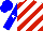 Silk - White, red diagonal stripes, blue sleeves and white star on blue cap