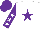 Silk - White, purple star, purple sleeves, white stars, purple cap