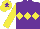 Silk - Purple, yellow triple diamond and sleeves, yellow cap, purple star