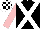 Silk - Black, white cross sashes, pink sleeves, white & black check cap