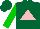 Silk - Forest green, pink triangle, green sleeves