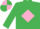 Silk - EMERALD GREEN, pink diamond, quartered cap