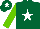Silk - Dark green, white star, light green sleeves, dark green cap, white star