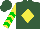 Silk - Hunter green, yellow diamond, green chevrons on yellow sleeves