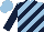 Silk - Light blue, and dark blue diagonal stripes, dark blue sleeves