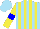 Silk - Sky blue and yellow stripes, blue hoop on yellow sleeves