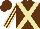 Silk - Brown, tan cross sashes, stripes on sleeves, brown cap