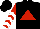 Silk - Black, red triangle, red and white chevrons on sleeves