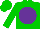 Silk - Green, purple disc, green cap