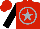 Silk - Red, silver star, silver circle on black sleeves