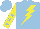Silk - Light blue, yellow lightning bolt, light blue stars on yellow sleeves