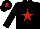 Silk - Black, red star and star on cap