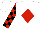 Silk - White, red diamond, black and red blocks on sleeves