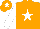Silk - Orange, white star, sleeves and star on cap