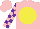 Silk - Pink, yellow disc, purple blocks on sleeves, pink cap