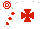 Silk - White, red maltese cross, white sleeves with red spots, hooped cap