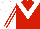 Silk - Red, white 'v', white stripes on sleeves, white cap