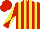 Silk - Red and yellow stripes, diabolo on sleeves