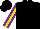 Silk - Black, purple and gold stripe on sleeves