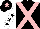 Silk - Black, pink cross belts, white sleeves, black stars, black cap, pink star