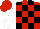 Silk - red and black blocks, white sleeves, red cap