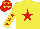 Silk - Yellow, red star, red stars on sleeves, red cap, yellow stars