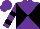 Silk - Purple and black diagonal quarters, black bars on purple sleeves, purple cap