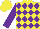 Silk - Yellow, purple diamonds and 'wk' on back, purple sleeves