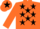 Silk - Orange, black stars, orange cap, black star