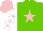 Silk - Light green, pink star, white sleeves, pink stars, pink cap