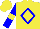 Silk - Yellow, blue diamond frame, yellow armlets on blue sleeves, yellow cap
